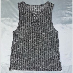 American Eagle heather-gray ribbed tank top, size L